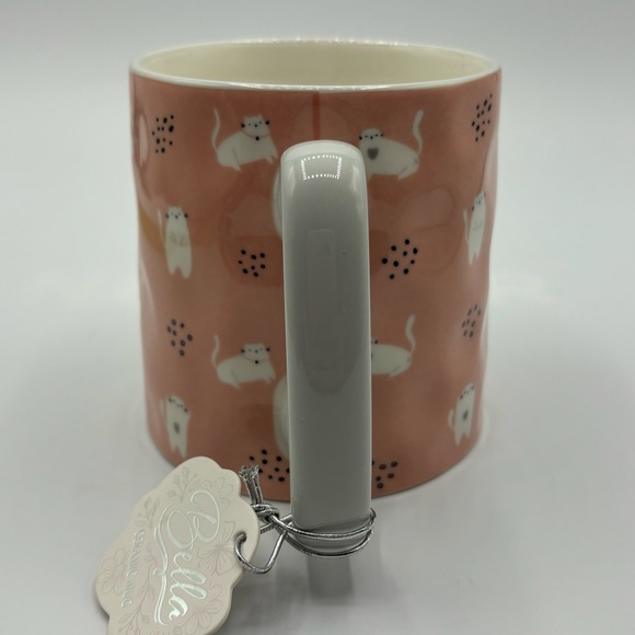 Bella Ceramic Mug Pink With White Cats - Picture 4 of 8